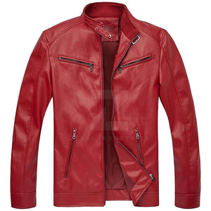Durable Men's <b>Winter</b> <b>Leather</b> <b>Jacket</b> with Stand Collar and Front Logo Wholesale Price 2025 Waterproof & Eco-Friendly - Product Image 1