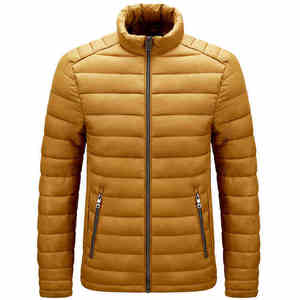 Custom High Quality Men's <b>Summer</b> Waterproof Breathable Quick Dry Long <b>Thin</b> Front Puffer Jacket Polyester Shell Wool Lining OEM - Product Image 2