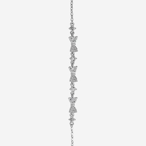 92.5 Silver Tennis <b>Bracelet</b> Rhodium Plating Charm <b>Bracelets</b> Bangles Key Shape Pattern Featuring Diamond Pearl Religious for Gift - Product Image 6