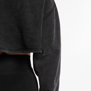 เสื้อฮู้ดครอปแบบยูนิเซ็กซ์ ผ้าคอตตอนหนา 100% สวมใส่สบายสำหรับฤดูใบไม้ร่วง พร้อมลายพิมพ์ด้านหน้าและปกฮู้ด เป็นมิตรต่อสิ่งแวดล้อม - Product Image 4