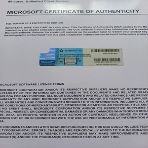 SQL Server 2019 Enterprise ชุดขายปลีกแบบ DVD สำหรับใช้งานออนไลน์ พร้อมคีย์ลิขสิทธิ์เปิดใช้งานออนไลน์ตลอดชีพ 100% สินค้าใหม่แกะกล่อง แพ็คเกจครบ มีสินค้าพร้อมส่ง - Product Image 6