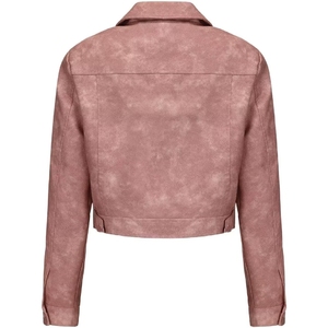 Abrigo a prueba de viento de punto de piel sintética para mujer, chaqueta recortada de estilo elegante de un solo pecho de Otoño de alta calidad a la moda - Product Image 4