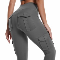 Leggings Cargo taille haute pour femmes imprimé à carreaux Scrunch bout à bout Fitness pantalon de Yoga athlétique respirant XL XXL poches à cordon