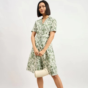 Vestidos informales de verano para mujer, ropa de playa de algodón de manga corta con estampado floral lavable indio hecho a mano, cintura Natural - Product Image 1