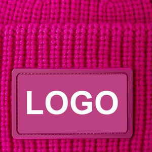 Custom Knitted Acrylic Beanie <b>Leather</b> Patch Digital Printing Quick Dry Common Travel Ready Custom Logo Unisex Street Style <b>Hat</b> - Product Image 2