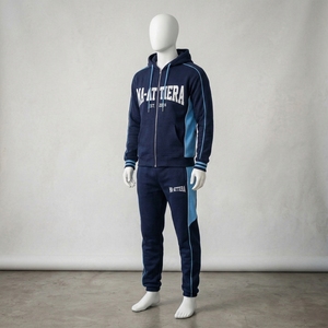 Conjunto Deportivo para Hombre, Sudadera con Capucha Azul Marino, Pantalones Deportivos con Bloques de Color, Sudadera con Cierre, Ropa Deportiva para Entrenamiento, Running, Gimnasio, Fitness - Product Image 2