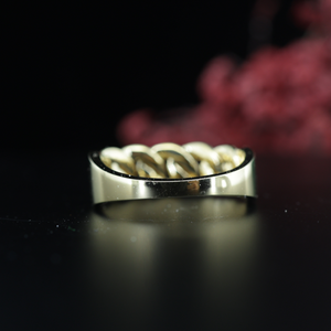 แหวนเงินแท้ 925 ชุบทอง 10K แบบ Cuban Link สำหรับผู้ชาย สไตล์ฮิปฮอป ประดับเพชร ขายส่ง - Product Image 5