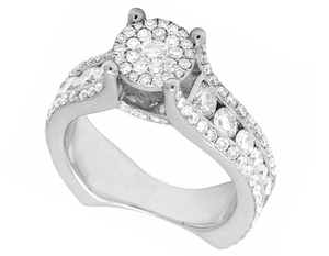 Unique Round Cut Moissanite Engagement <b>Ring</b> 925 Silver Halo Style <b>Iced</b> Out Bridal Jewelry For Women USA Gift - Product Image 2