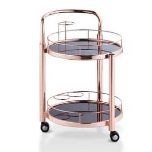 Chariot de cuisine design de luxe en métal de haute qualité pour décor à la maison avec 3 niveaux de forme ovale doré - Product Image 2