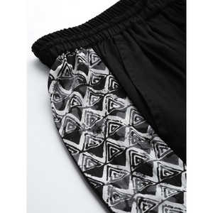 Combinaison de nuit XL en rayonne imprimée en spandex pour femme, confortable, respirante, boutonnée, taille élastique, personnalisée (noir) - Product Image 3