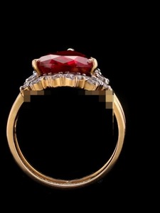 สร้อยคอเงินสเตอริง925อัญมณีทรงลูกแพร์สีแดงพลอยรูปหกเหลี่ยมการเจียระไนเพชรการหมั้น/งานเลี้ยงงานแต่งงานทำจากอัลลอย - Product Image 3