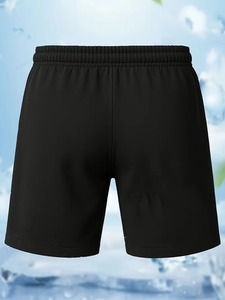 Pantalones cortos de playa personalizados para hombre, cintura elástica, cierre de cordón, pantalones de algodón transpirable, piernas con cintura personalizada - Product Image 3