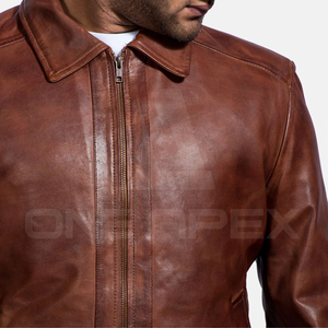 Chaqueta de cuero de hombre personalizada de alta calidad de Pakistán High Street Style Canvas Moto Jacket Calidad más popular para hombres - Product Image 6