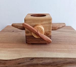 Handcrafted Wooden Airplane Pen Holder, <b>Walnut</b> <b>Desk</b> Organizer, Unique <b>Office</b> Decor - Product Image 3