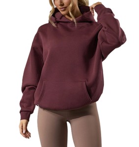 Sudadera con capucha OEM personalizada con bolsillo canguro para mujer Sudadera con capucha estética elegante de gran tamaño de moda para gimnasio y ropa deportiva - Product Image 1