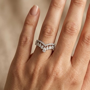 Fashion Pear Shape Diamond <b>Ring</b> Women 925 Sterling Silver <b>Open</b> Band Wedding Engagement Jewelry - Product Image 3
