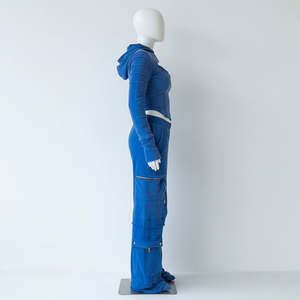 Survêtement décontracté multi-zippé avec poches cargo, 100% coton molletonné 220g, effet délavé vintage, livraison gratuite - Product Image 4