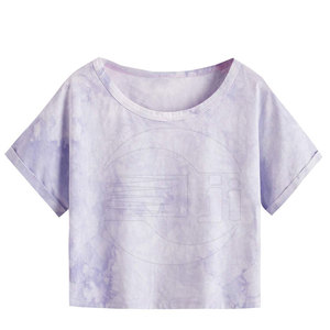 Camisetas cortas para mujer al mejor precio, ropa informal ajustada, tela de lona transpirable, impresión Digital de poliéster de alta calidad - Product Image 1