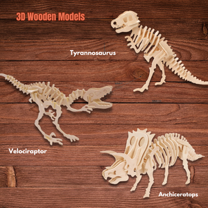 Montessori <strong>Learning</strong> <strong>DIY</strong> <strong>Toy</strong> 3D Wooden Dinosaur Triceratops Skeleton Puzzle Educational Gift for 5 to 7 Years - Product Image 4