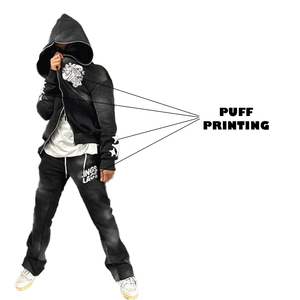 Ensemble de survêtements d'hiver OEM 100% en coton, avec logo personnalisé, sweat à capuche zippé évasé, pantalon de jogging, coupe-vent, polaire grande taille - Product Image 4