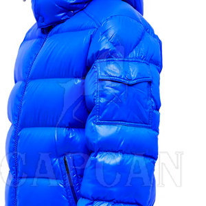 Veste d'hiver matelassée à capuche 100% polyester pour homme, style personnalisé, col montant, imperméable, respirante, doublure polaire, logo personnalisé - Product Image 4