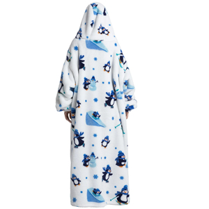 2025 nouveau Style femmes mode pleine longueur ample polaire à capuche avec grande capuche et poche Anti boulochage confortable chaud sweats à capuche unisexe - Product Image 6