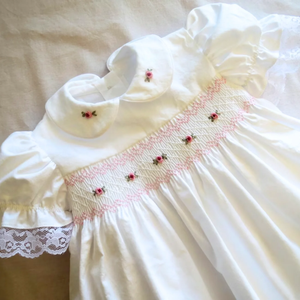Smocked ropa para niños princesa bebé niñas vestidos de algodón bordado Floral diseño personalizado al por mayor de alta calidad OEM - Product Image 1