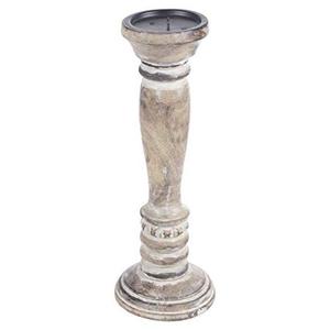 Whitewash-portavelas de pilar de madera, alto, Juego de 3 - Product Image 5