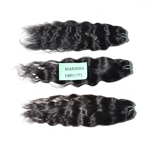 100% Extensions de cheveux Remy vierges crus noirs naturels Temple indien ondulé 8-36 pouces faisceaux de haute qualité sans traitement chimique - Product Image 1