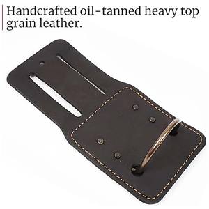 Soporte de martillo de cuero para cinturón-Funda de martillo de cuero de grano superior con bucle de martillo de acero y remaches reforzados de alta resistencia - Product Image 6