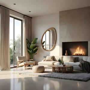 Miroir mural rond en verre Art Déco KALATRI, fait à la main, écologique, léger, pour usage domestique - Product Image 4