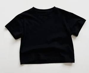 Camiseta de manga corta de verano para niños, ropa, camiseta de Color sólido para niños, Top de cuello redondo para bebés - Product Image 5