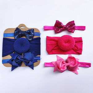 Bộ 3 băng đô tóc mềm mại, thời trang, có nơ và kim tuyến dành cho trẻ sơ sinh, trẻ nhỏ, unisex - Product Image 4
