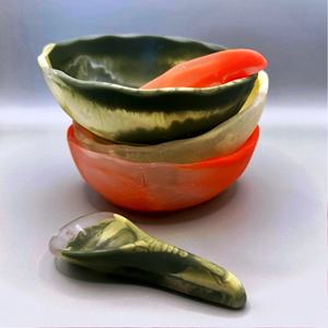 Tazón y Plato para Servir de Resina Ecológica Pulida a Mano, Apto para Lavavajillas, para Fiestas, Hecho en India - Product Image 3