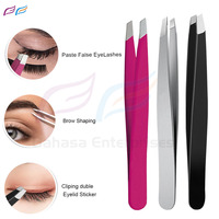 Vente en gros emballage personnalisé meilleure vente pince à épiler à sourcils pointe inclinée professionnelle Bahasa Pro Beauty Label privé