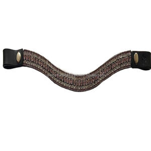 ที่มีคุณภาพสูงอุปกรณ์ม้าอานผลิตภัณฑ์ที่ทำด้วยมือคลื่นรูปร่างหนังม้าคิ้ววงที่มีสีชมพูอ่อนและคริสตัลใส Bling - Product Image 1