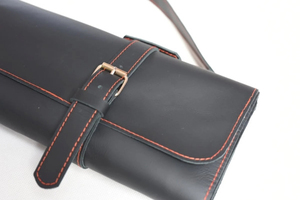 Meilleur sac à rouleau de couteau en cuir fait main professionnel Portable outil de stockage outil de chef rouleau couteau sac LKR-0069 - Product Image 4