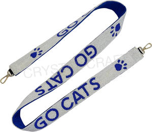 Customizable White Gold Seed Bead Bag Straps Fashion <b>Accessories</b> with Custom Shape and Design Beaded <b>Purse</b> Strap - Product Image 2