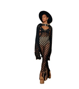 Boho Cotton Black Macrame <b>Low</b> <b>Back</b> Dress Hand Woven Festival Clothing Bustier Crop <b>Top</b> Women Macrame Beach Dress - Product Image 1