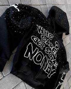 เสื้อฮู้ดผู้ชายแบบซิปรูดซิปมีฮู้ดทำจากพลอยเทียมมีฮู้ดสำหรับทุกเพศผ้าฝ้าย100% ออกแบบได้ตามต้องการ - Product Image 6