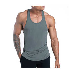 Camisetas sin mangas de algodón de alta calidad para gimnasio y Fitness para hombres, camiseta interior acanalada transpirable, precio de estilo informal - Product Image 2