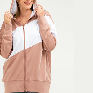 Sweat à capuche court zippé pour femme, 100 % coton, anti-boulochage et respirant, style streetwear, avec logo brodé, haute qualité sur mesure - Product Image 6