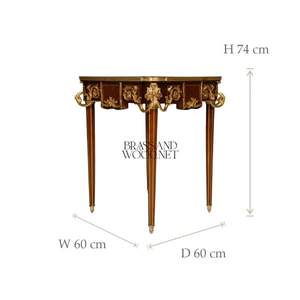 Juego de Mesa de Centro de Madera con Incrustaciones de Lujo Clásico con Detalles en Latón - Product Image 6