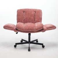 Chaise de bureau pivotante en chenille, chaise de travail à hauteur réglable avec accoudoirs convertibles pour bureau à domicile ou coiffeuse