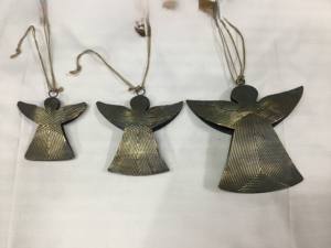 <b>Angel</b> Metal Elegant Etched Design Christmas Ball & Tree <b>Ornaments</b> Hanging Decorative Elements - Product Image 4