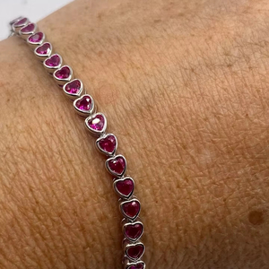 Bracelet tennis pour femme en argent 925, 5 carats, moissanite, diamant taille émeraude, bracelets joncs pour cadeau de mariage - Product Image 1