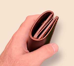 Portefeuille à trois volets en cuir véritable à fermeture ouverte antivol vintage pour LTW-0059 personnalisée unisexe - Product Image 6