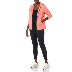 <b>Women's</b> Slim Polyester/Cotton Sports Zipper-Up Eco-Friendly Breathable Hoodies Comfortable Oversized Crop Top Workout <b>Jackets</b> - Product Image 3