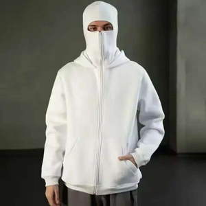 Sweats à capuche Ninja unisexes en molleton de coton 400 g/m² avec masque intégré, streetwear, respirant, double capuche, personnalisable, fermeture éclair - Product Image 2