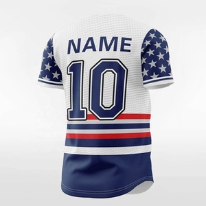 Nouveau maillot de baseball personnalisé à manches courtes avec drapeau américain pour hommes, impression personnalisée, col rond - Product Image 5